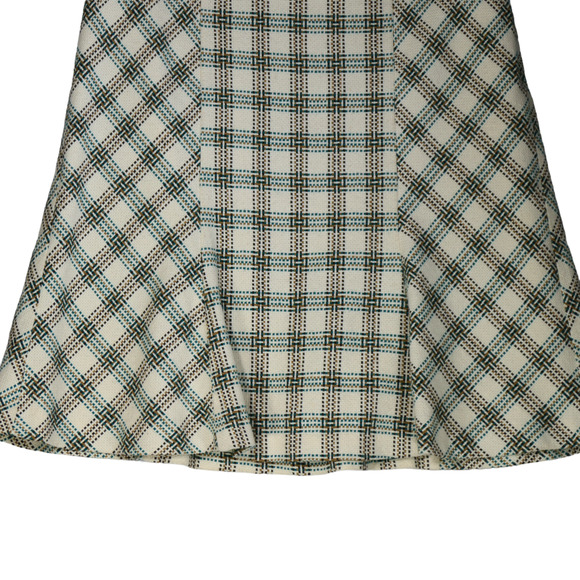 Ann Taylor Loft Mini Skirt Womens Size 8 Ivory Tweed Lined Wool Blend Plaid - Picture 4 of 6